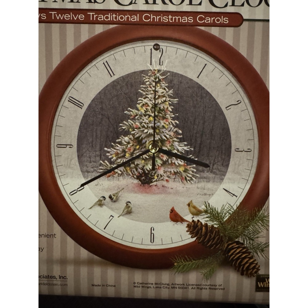 Christmas Carol Wall Clock Mark Feldstein Musical with Box Chimes Hourly Works